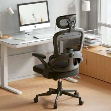 SIHOO M102C Ergonomic Mesh Office Chair, High Back Desk Chair with 3D Armrests, Up&Down Lumbar Suppo...
