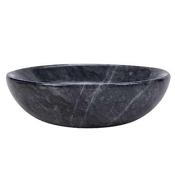 Elegant Black Marble Decorative Bowl for Home Decor