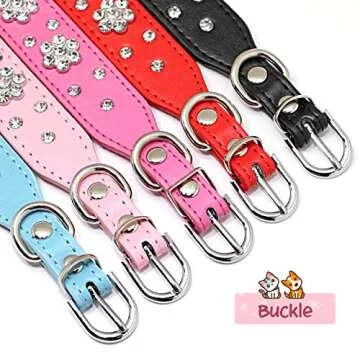 Stylish PU Leather Dog Collar for Small & Medium Dogs