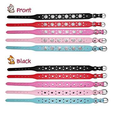 Stylish PU Leather Dog Collar for Small & Medium Dogs