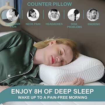 lomenmon Sandwish Memory Foam Pillow, Orthopedic Cervical Support Pillow for Neck Shoulder and Pain ...