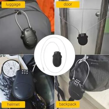 HOJLKLD Combination Cable Lock for Travel and Security
