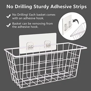 MaraFansie Adhesive Wall Baskets for Home Organization