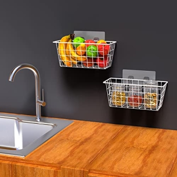MaraFansie Adhesive Wall Baskets for Home Organization