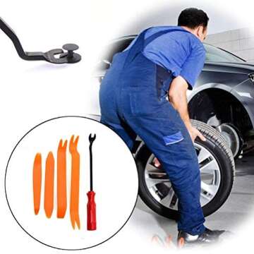 AXELECT 5PCS Auto Trim Removal Tool, Car Dash Panel Removal Tools Kit, No-Scratch Pry Tools Automotive Window Trim Molding Fastener Remover