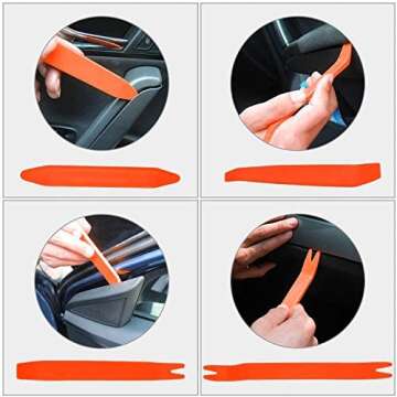 AXELECT 5PCS Auto Trim Removal Tool, Car Dash Panel Removal Tools Kit, No-Scratch Pry Tools Automotive Window Trim Molding Fastener Remover