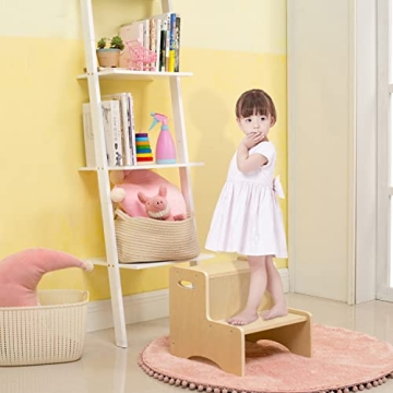 WOOD CITY Wooden Toddler Step Stool for Safe Independence