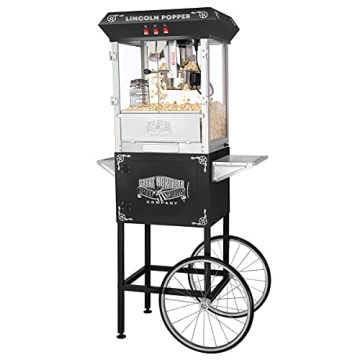 Lincoln Popcorn Machine with Cart - Perfect for Movie Nights