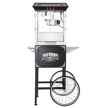 Lincoln Popcorn Machine with Cart for Parties and Home Use