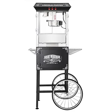 Lincoln Popcorn Machine with Cart for Parties and Home Use