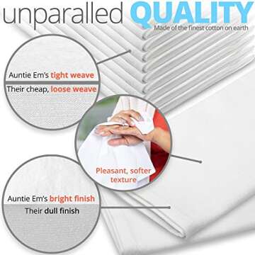 Aunti Em's Kitchen Red Cotton Dinner Napkins Cloth 12 Pack 20x20 100% Natural Oversized Bulk Linens ...