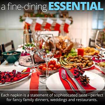 Aunti Em's Kitchen Red Cotton Dinner Napkins Cloth 12 Pack 20x20 100% Natural Oversized Bulk Linens for Dinner, Events, Weddings, Set of 12, Festive Red