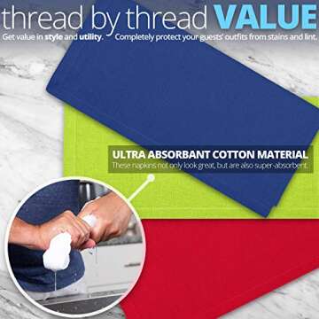 Aunti Em's Kitchen Red Cotton Dinner Napkins Cloth 12 Pack 20x20 100% Natural Oversized Bulk Linens for Dinner, Events, Weddings, Set of 12, Festive Red