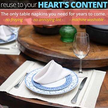 Aunti Em's Kitchen Red Cotton Dinner Napkins Cloth 12 Pack 20x20 100% Natural Oversized Bulk Linens for Dinner, Events, Weddings, Set of 12, Festive Red