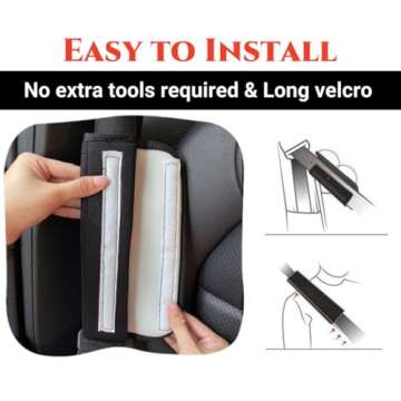 Zigihos Seat Belt Cover Pad,Cute Bow Seatbelt Covers,2Packs & 4Packs Car Seat Strap Pads, Seatbelt Cushion,Seat Belt Cover for Women (Black,2)