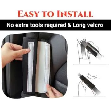 Zigihos Seat Belt Cover Pad,Cute Bow Seatbelt Covers,2Packs & 4Packs Car Seat Strap Pads, Seatbelt Cushion,Seat Belt Cover for Women (Black,2)