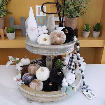 Elegant Velvet Pumpkins Set for Fall Decor and Celebrations