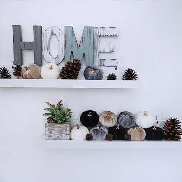 Winlyn 12 Pcs Small Assorted Faux Velvet Pumpkins Decorative Fabric Pumpkins in White Black Gray Taupe Foam Pumpkins 3" for Farmhouse Fall Wedding Thanksgiving Halloween Table Centerpiece Mantel Décor