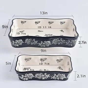 Wisenvoy 2-Pc Casserole Dish Set for Baking and Serving