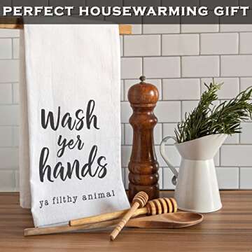 Wash Your Hands Ya Filthy Animal Hand Towel 18x24 Inch, Wash Your Hands Towel, Kitchen Funny Dish To...
