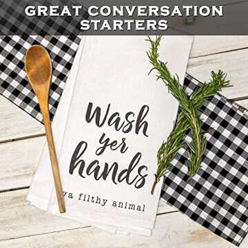 Wash Your Hands Ya Filthy Animal Funny Dish Towel