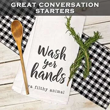 Wash Your Hands Ya Filthy Animal Funny Dish Towel