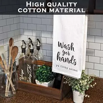Wash Your Hands Ya Filthy Animal Funny Dish Towel