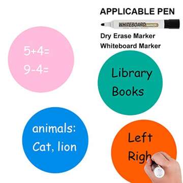 QTQYQJ 12Pcs Self-Sticking Dry Erase Circles Whiteboard Marker Removable Vinyl Stickers Wall Table Spots for Teachers - Perfect for Classroom Table, Home and Office（11” Diameter）