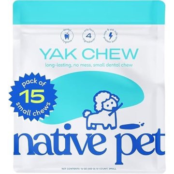 Native Pet Yak Chews – Long-Lasting Natural Dental Treats for Dogs - 15 Pack for Small Breeds