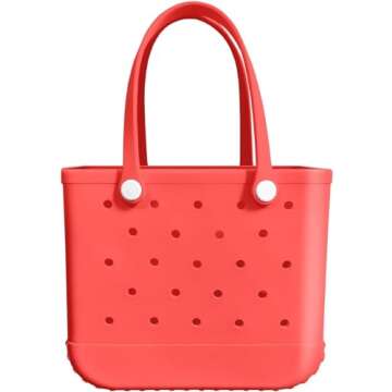 PoVwlty Medium Rubber Beach Bag - Eco-Friendly Large Capacity Tote for Outdoor Fun