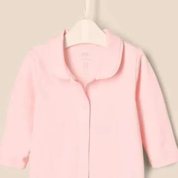 Amazon Essentials x Sofia Grainge Unisex Babies' Sleep and Play Bodysuit, Pack of 2, Ivory/Pink, 6-9 Months