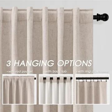 Elegant 100% Blackout Linen Curtains for Light Blocking
