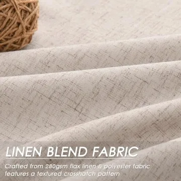 Elegant 100% Blackout Linen Curtains for Light Blocking