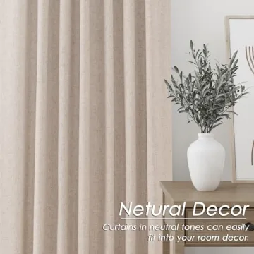 Elegant 100% Blackout Linen Curtains for Light Blocking