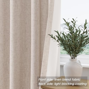 Elegant 100% Blackout Linen Curtains for Light Blocking