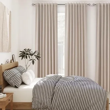 Elegant 100% Blackout Linen Curtains for Light Blocking