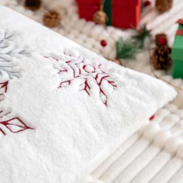 MIULEE Pack of 2 Christmas Decorative Throw Pillow Covers Soft Faux Fur Pillow Cases with Embroidery...