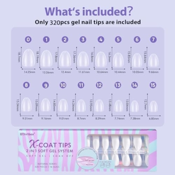 Extra Short Almond Gel Nail Tips - BTArtbox XCOATTIPS