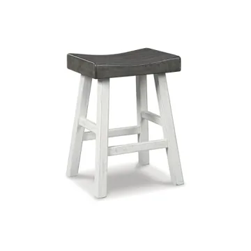 Signature Design by Ashley Glosco Casual 25" Counter Height Barstool, Antique White & Light Brown