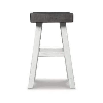 Signature Design by Ashley Glosco Casual 25" Counter Height Barstool, Antique White & Light Brown