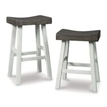 Signature Design by Ashley Glosco Casual 25" Counter Height Barstool, Antique White & Light Brown