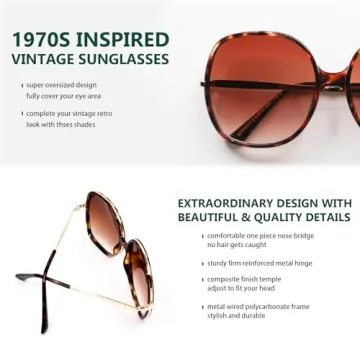 Freckles Mark 70s Oversized Square Sunglasses for Women