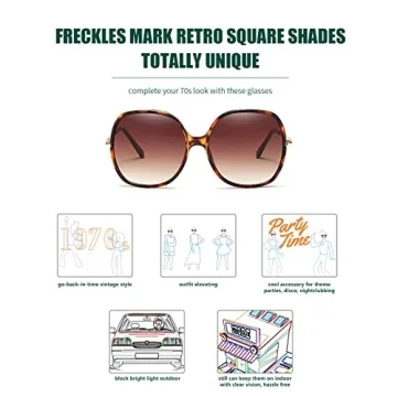 Freckles Mark 70s Oversized Square Sunglasses for Women