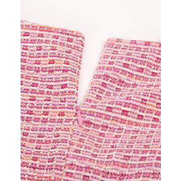 GRACE KARIN Women's Pink Dress Elegant Cap Sleeve Tweed HIPS-Wrapped Pencil Dress for Cocktail