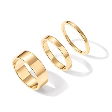 Stylish PAVOI 18K Gold Plated Stacking Ring Set