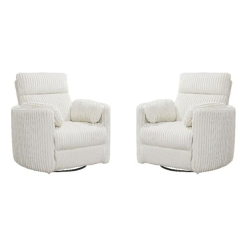 Parker Living Radius Mega Ivory Power Swivel Glider Recliner Set - Comfort Redefined