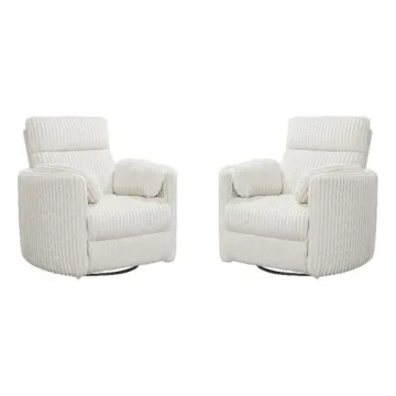 Parker Living Radius Mega Ivory Power Swivel Glider Recliner Set - Comfort Redefined