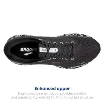 Brooks Women's Ghost 15 Neutral Running Shoe - Ebony/Black/Oyster - 6 Medium