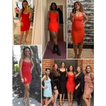 meilun Women's Rayon Sleeveless Bandage Slim Fit Bodycon Dress Medium Red