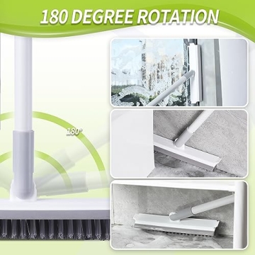 IVYROLL Grout Brush with Long Handle, Grout Cleaner for Tile Floors, Shower Tile Floor Scrubber for Cleaning Baseboard Bathroom
